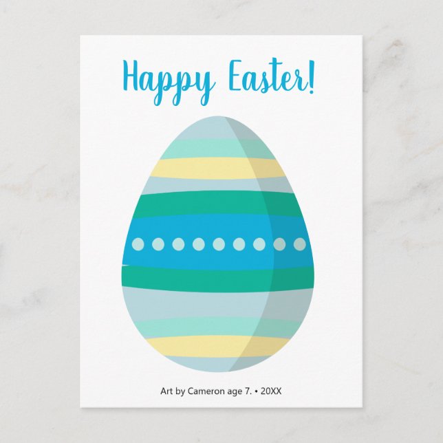 PERSONALIZED Customizable Happy Easter Egg Holiday Postcard (Front)