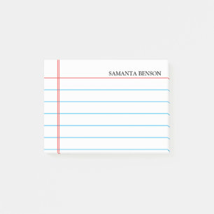Personalized Customizable Lined Notebook Paper Post-it Notes