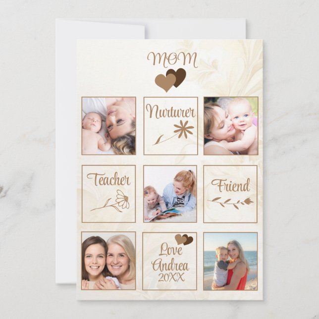 Personalized Customizable Mothers Day Photo Card (Front)