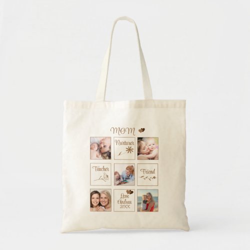 Personalized Customizable Mothers Day Photo  Tote Bag