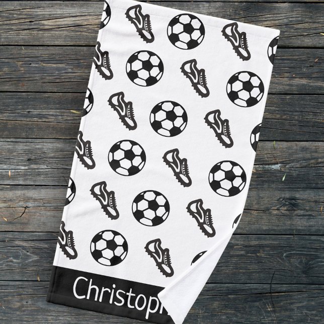 Personalized Customizable Soccer Fan Kid Player Hand Towel (Creator Uploaded)