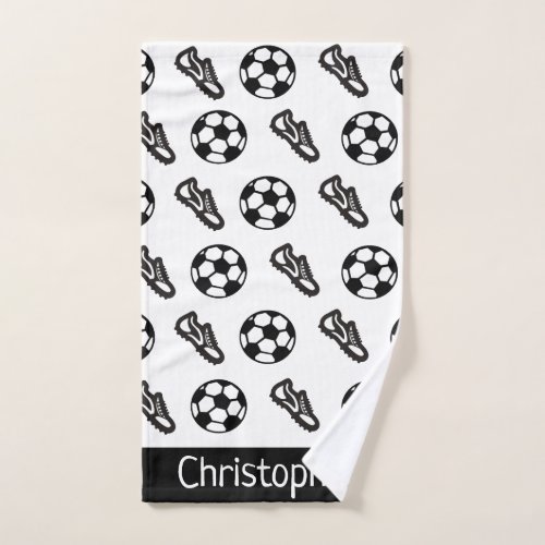 Personalized Customizable Soccer Fan Kid Player Hand Towel