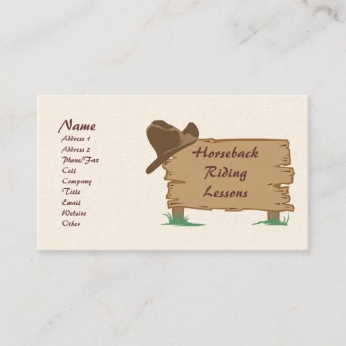 Personalized Customizable Western Style Biz Cards Business Card