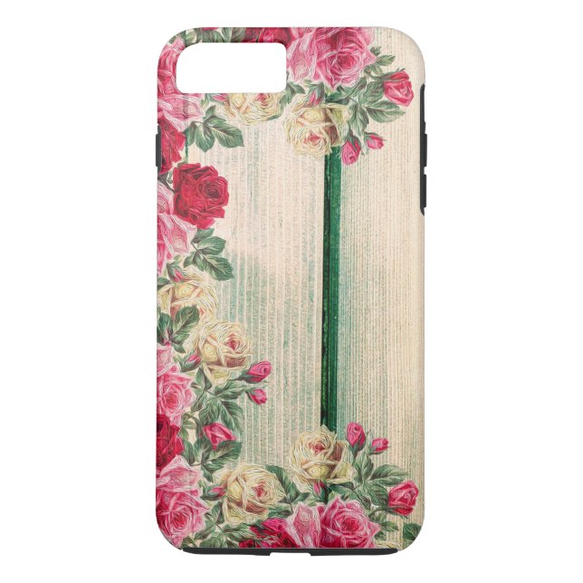 Personalized Customize Wooden Pink Roses Case-Mate iPhone Case (Back)