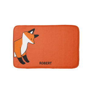 Personalized customized Animal Fox Orange Bathroom Mat