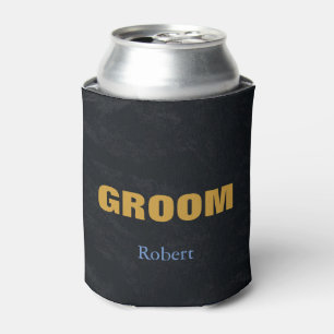 Personalized Customized Gold Groom Can Cooler