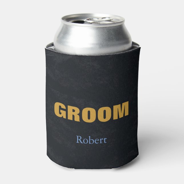 Personalized Customized Gold Groom Can Cooler (Can Front)