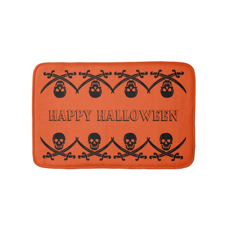 Personalized customized Halloween Skull Bathroom Mat Zazzle