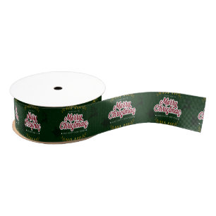 Personalized Customized Merry Christmas Grosgrain Grosgrain Ribbon