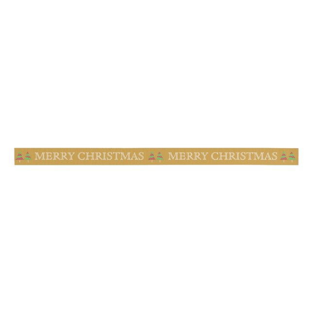 Personalized Customized Merry Christmas Grosgrain Ribbon (Front)