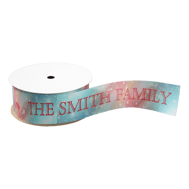 Personalized Customized Merry Christmas Grosgrain Ribbon (Spool)