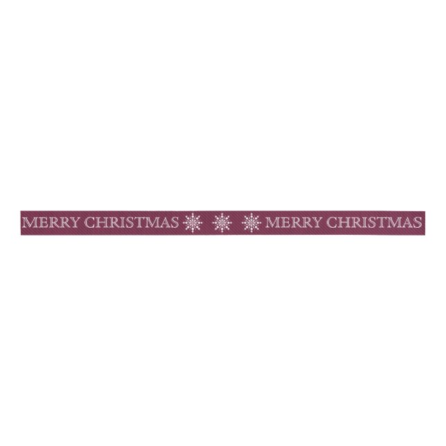 Personalized Customized Merry Christmas Grosgrain Ribbon (Front)