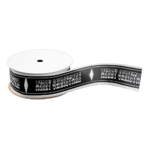 Personalized Customized Merry Christmas Grosgrain Ribbon