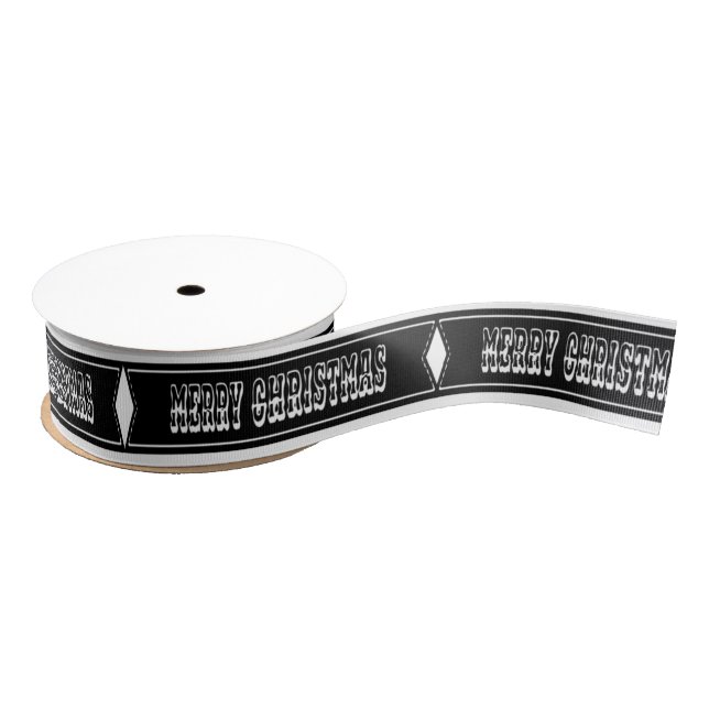 Personalized Customized Merry Christmas Grosgrain Ribbon (Spool)