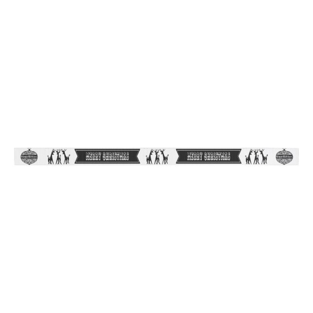 Personalized Customized Merry Christmas Grosgrain Ribbon (Front)