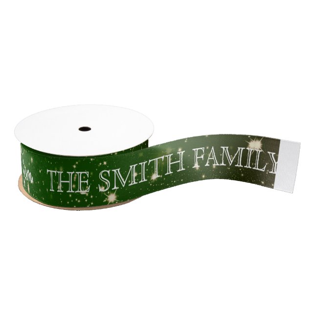 Personalized Customized Merry Christmas Grosgrain Ribbon (Spool)