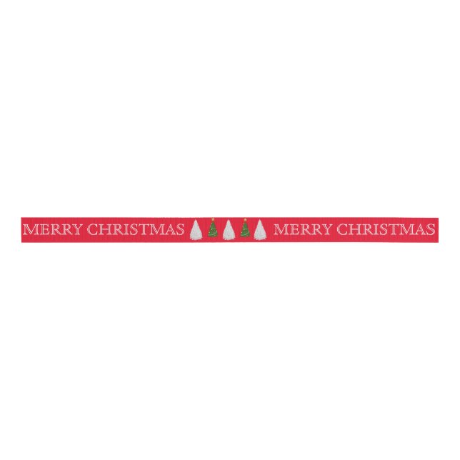 Personalized Customized Merry Christmas Grosgrain Ribbon (Front)