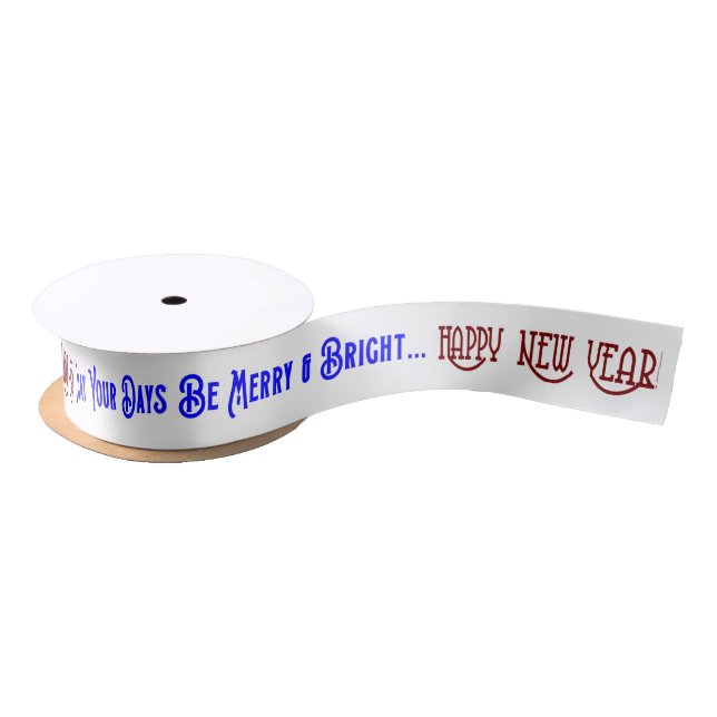 Personalized Customized Merry Christmas Satin Ribbon (Spool)