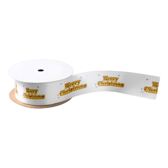 Personalized Customized Merry Christmas Satin Ribbon (Spool)