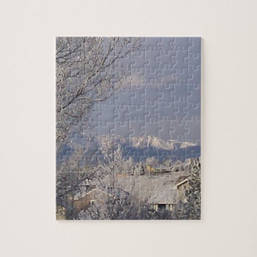 Personalized Customized Photo OR Snowy Mountains Jigsaw Puzzle