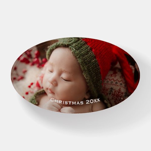 Personalized Customized Photo Oval Shaped Paperweight