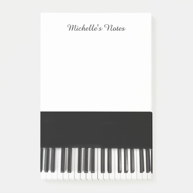 Personalized Customized Piano Keys Post-it Notes (Front)