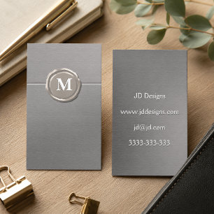 Personalized Customized Wax Seal Monogram  Foil Business Cards