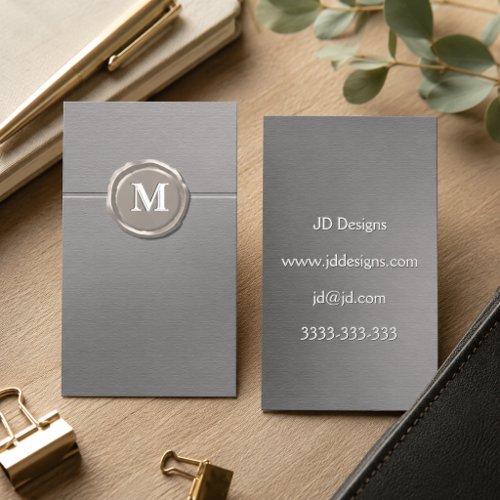 Personalized Customized Wax Seal Monogram  Foil Business Cards