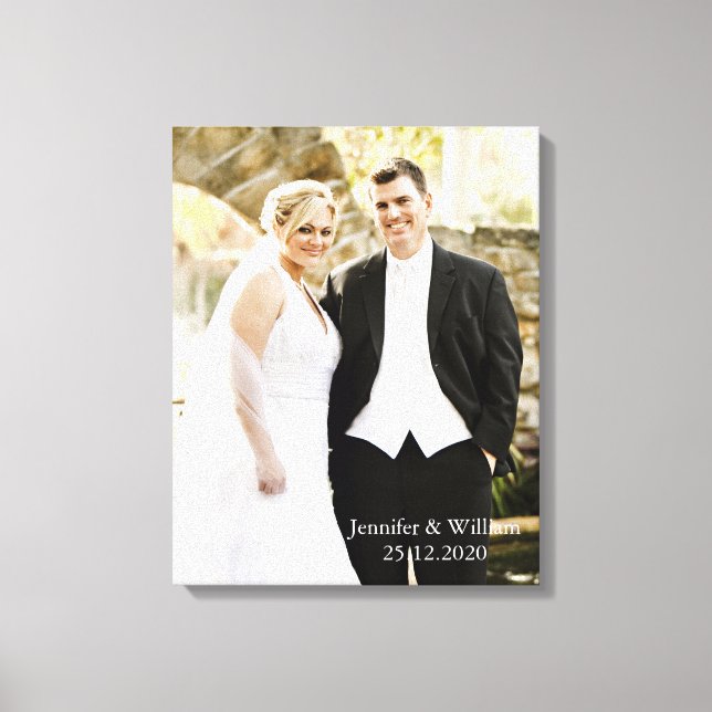 Personalized Customized Wedding Photo Canvas Print (Front)