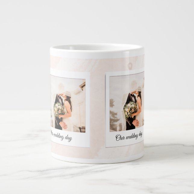 Personalized Customized Wedding Photo  Giant Coffee Mug (Front)