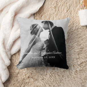 Personalized Customized Wedding Photo Throw Pillow