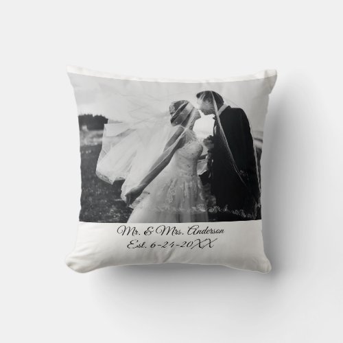 Personalized Customized Wedding Photo Throw Pillow