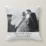 Personalized Customized Wedding Photo Throw Pillow<br><div class="desc">Add your wedding photo or anniversary picture to this throw pillow. Add your names and the date your were married.</div>