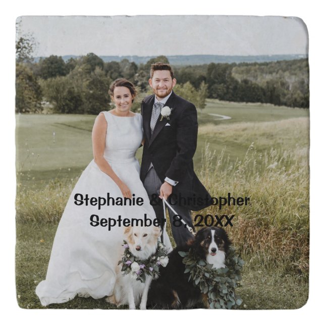 Personalized Customized Wedding Photo Trivet (Front)