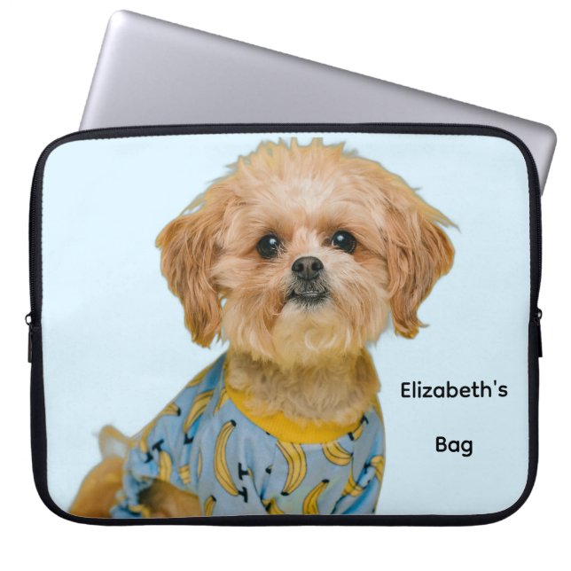 Personalized Cut Dog Pattern Laptop Sleeve (Front)