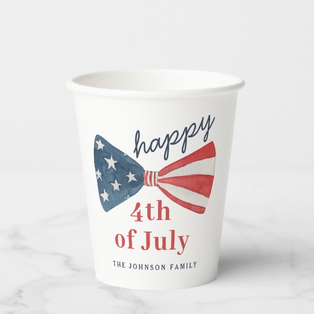 Personalized Cute 4th of July Paper Cups (Front)