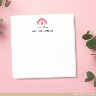 Personalized Cute A Note From Teacher Name Post-it