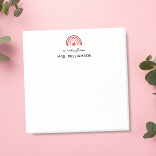 Personalized Cute A Note From Teacher Name Post-it