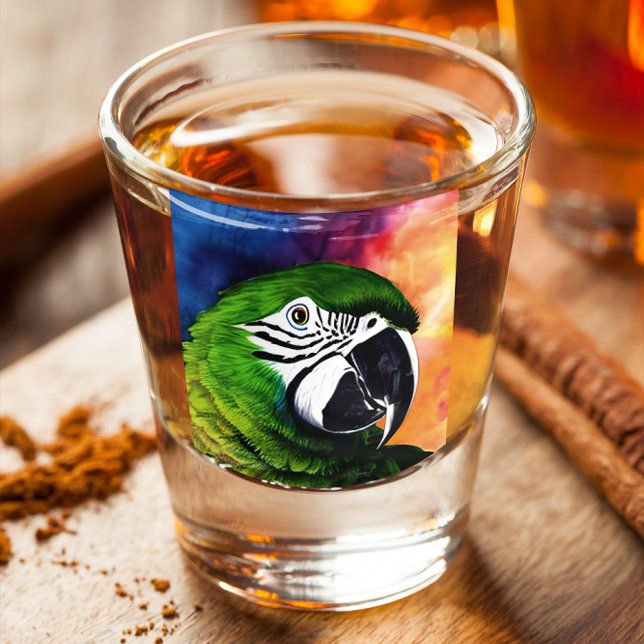 Personalized Cute AI Generated Parrot Shot Glass (Creator Uploaded)