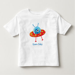 Personalized Cute Alien Spaceship Toddler T-shirt