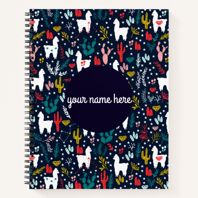 Personalized Cute Alpaca Notebook (Front)