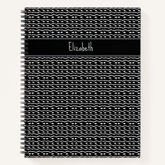Personalized, Cute and Elegant Zebra Pattern Notebook (Front)