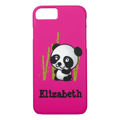 Personalized cute and happy panda bear iPhone 87 case