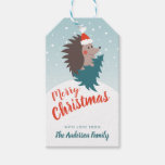 Personalized Cute and Modern Hedgehog Christmas Gift Tags