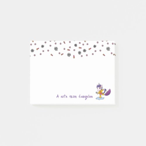 Personalized Cute and Simple Floral Unicorn Post_it Notes