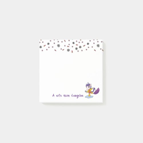 Personalized Cute and Simple Floral Unicorn Post_it Notes