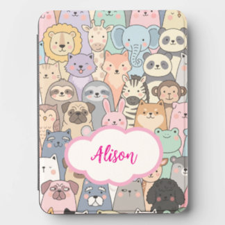 Personalized Cute Animal toon Pattern Kindle Cover