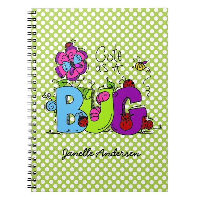 Personalized Cute as a Bug Journal (Front)
