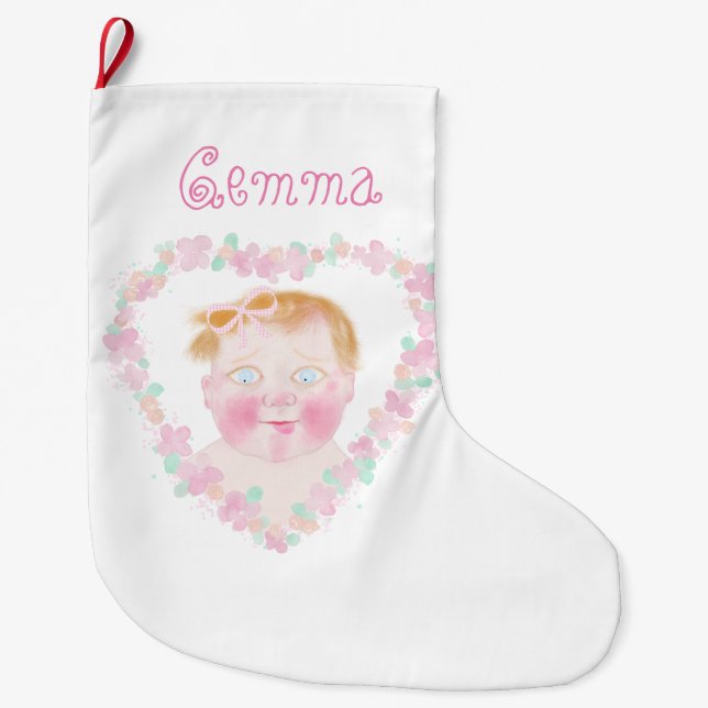 Personalized cute baby Christmas Stocking (Front)