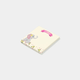 Personalized Cute Baby Elephant Baby Shower Favor  Post-it Notes